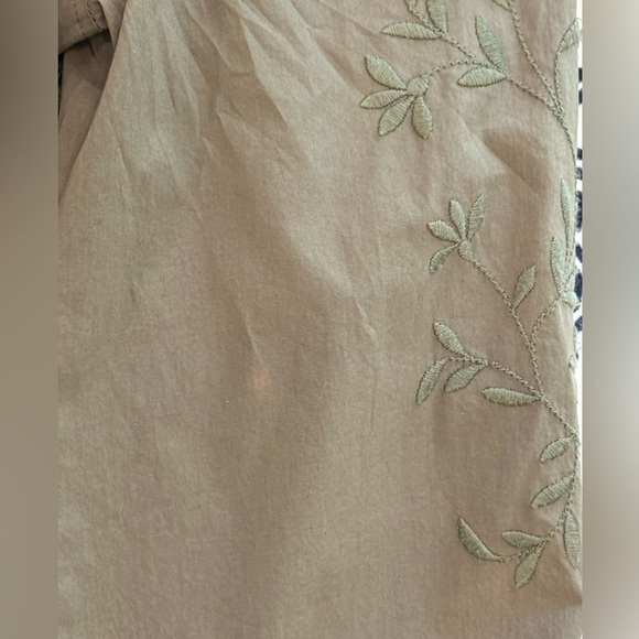 Women’s REBECCA TAYLOR LA VIE Olive green embroidered poplin dress- Size Medium - Picture 8 of 10